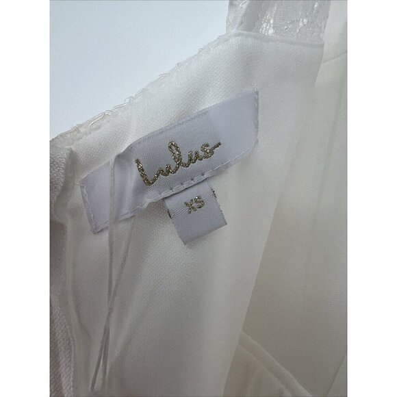 Lulus Womens Size XS Say Yes White Lace Off-the-Shoulder Mermaid Long Gown New - Picture 8 of 11